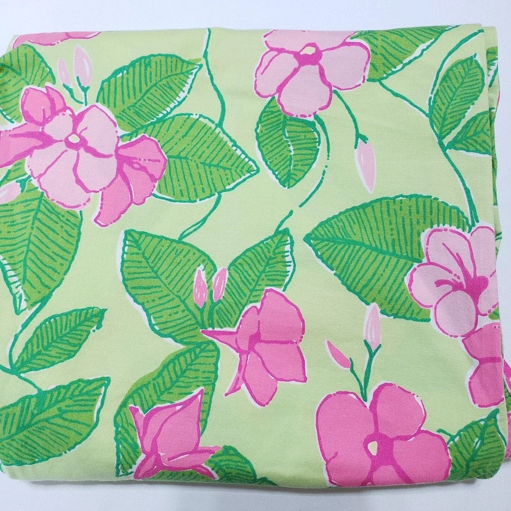 Vintage Lilly Pulitzer Size 8 Mandevilla Capri Pants Green Pink Floral Print